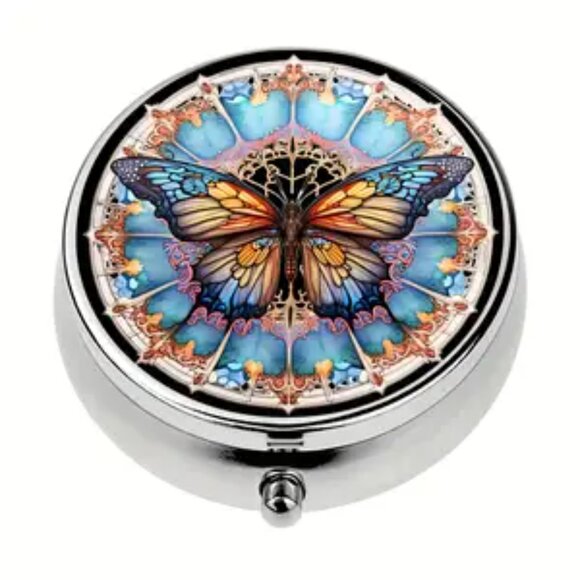 1pc. Colorful Butterfly Pill Box - Picture 1 of 3
